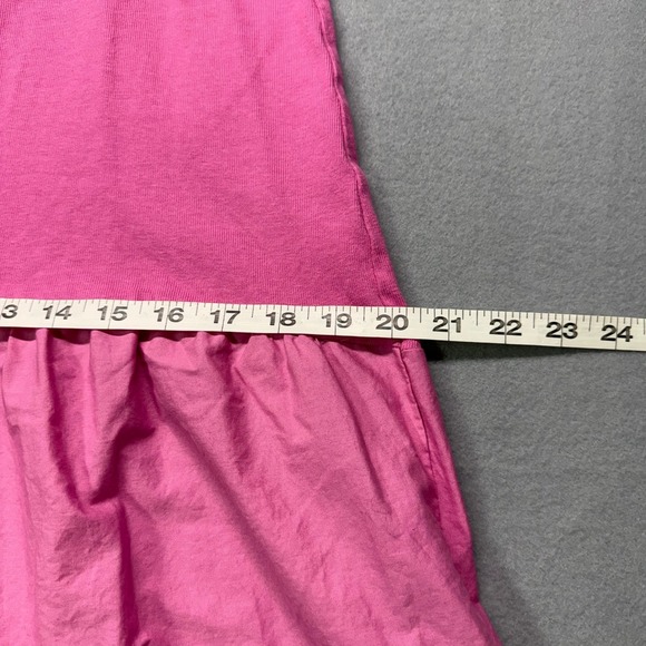 ZARA Barbie Pink poplin tiered Maxi Dress Blogger/influencer Fav SzL 100%cotton - Picture 4 of 8